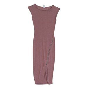 Windsor Pink Bodycon Midi Dress with Zipper Detail